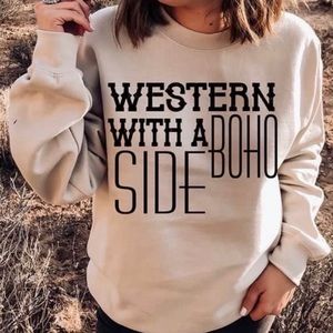 Western with a boho side sweatshirt